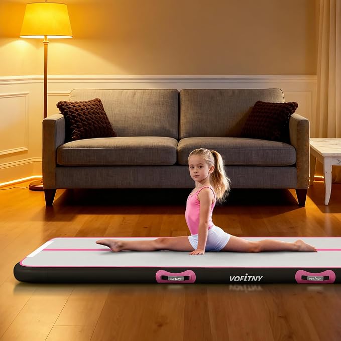 VOFiTNY All Purpose Gymnastics Mat 6.6/10/13/16/20 ft Sturdy Inflatable Tumble Track for Home/Gym