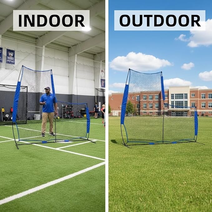 Baseball Softball L-Screen – 7x7FT Portable Pitching Net with Carrying Bag | Pitcher Protection for Training & Games | Youth & Adult Practice