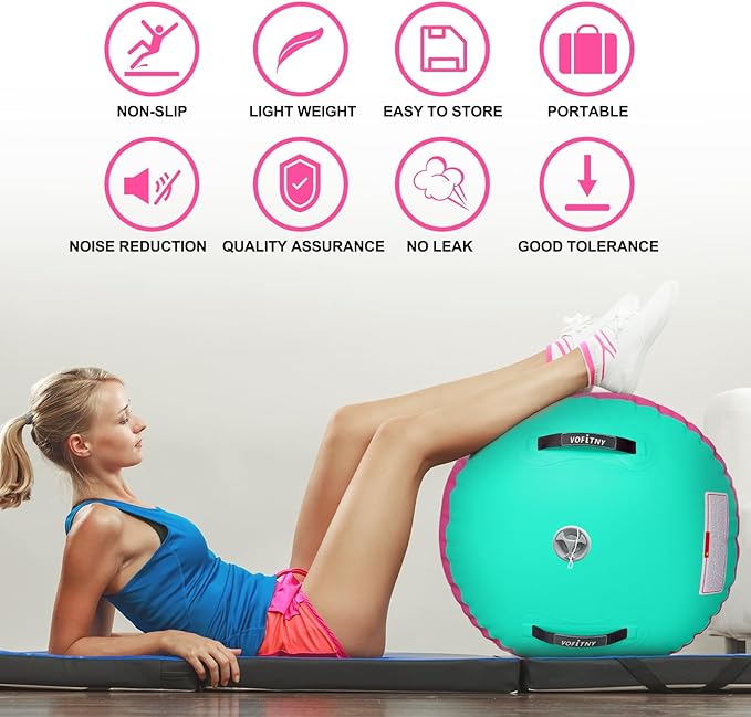 VOFiTNY Gymnastics Tumbling Equipment Air Barrel Inflatable Octagon Tumbler Roller Back-bend Trainer Cheerleading Without Pump