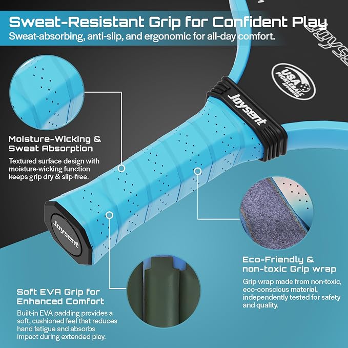 Pickleball Paddles Set, USAPA Approved Carbon Fiber Pickleball Set of 2 with Beginner Pickleball Rackets, Indoor Outdoor Pickle Balls for Adults Men Women, JT-1