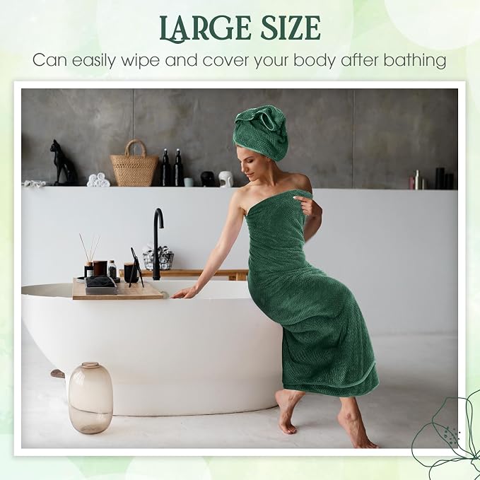 Peryiter Oversized Bath Towels Set of 6 for Adults 40x80 Inches Extra Large Bath Towel Sets Bathroom Sheets Jumbo Shower Towels Quick Dry Absorbent Soft Microfiber for Adults (Dark Green)