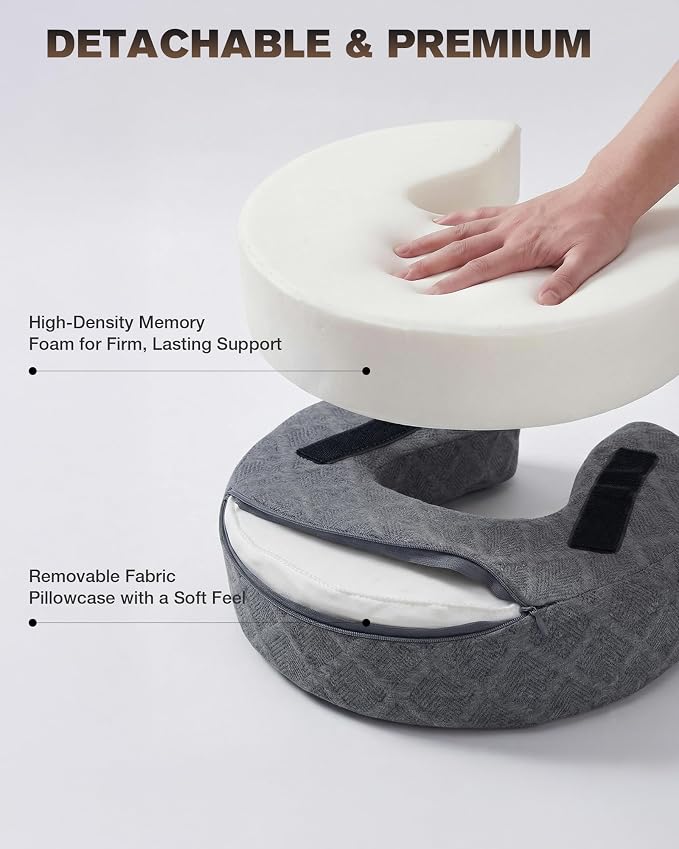 Massage Headrest for Bed, Massage Face Cradle at Home, Adjustable 18" Height Massage Head Holder for Sleeping Mattress, Comfortable Face Down Pillow After Eye Surgery