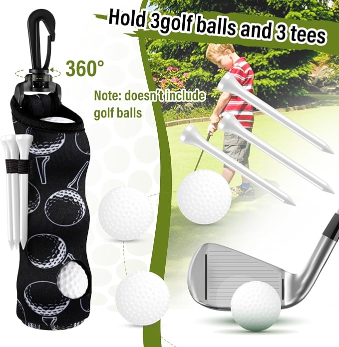 Liliful 12 Pcs Golf Accessories Kit, Include Golf Ball Bag with Hook Towel Tees Magnetic Ball Marker Divot Tool Cleaner Brush for Women Man Gifts