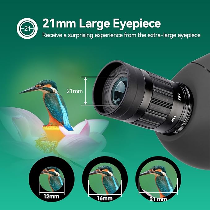 SVBONY SV28 Spotting Scopes with Tripod, 25-75x70 Spotting Scope with Phone Adapter, IP65 Waterproof Fogproof Spotter Scope for Target Shooting, Bird Watching