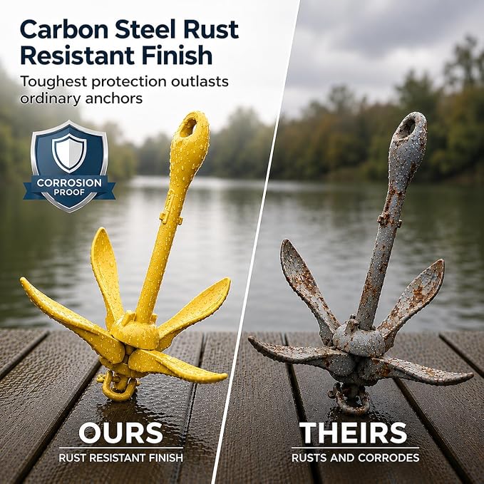 Best Marine and Outdoors Kayak Anchor, 3.5 Pound Anchor System Kit for Kayaks, Canoes, SUP Paddle Boards & Jet Skis, Fishing, Boating & Kayaking Accessories