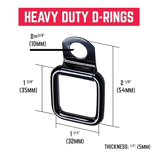 GPCA - Quick-Release Tie Down Anchors D-Ring Set W/Screw Nuts, Top Removal Lift, Jeep Wrangler Accessories for 4xe, JL, JK and 2007-2025 Models, Hard top Removal Cargo Tie Downs & Hooks 6 pack (black)