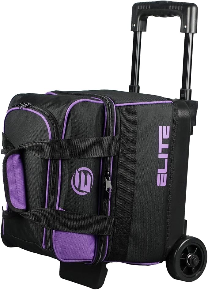 ELITE Basic Single Roller Bowling Ball Bag | Multiple Colors | Fits Up to Size 10.5 Shoes | Compact Design | Bowling Bags With Wheels