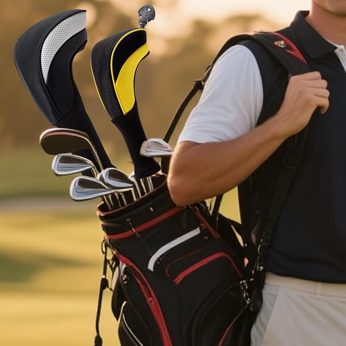 Wood Headcover Golf Club Covers Driver Headcovers Nylon Head Covers Designed to Fit All Woods - 3/4/5/6 Pack/Set Golf Accessories Suitable for Men and Women