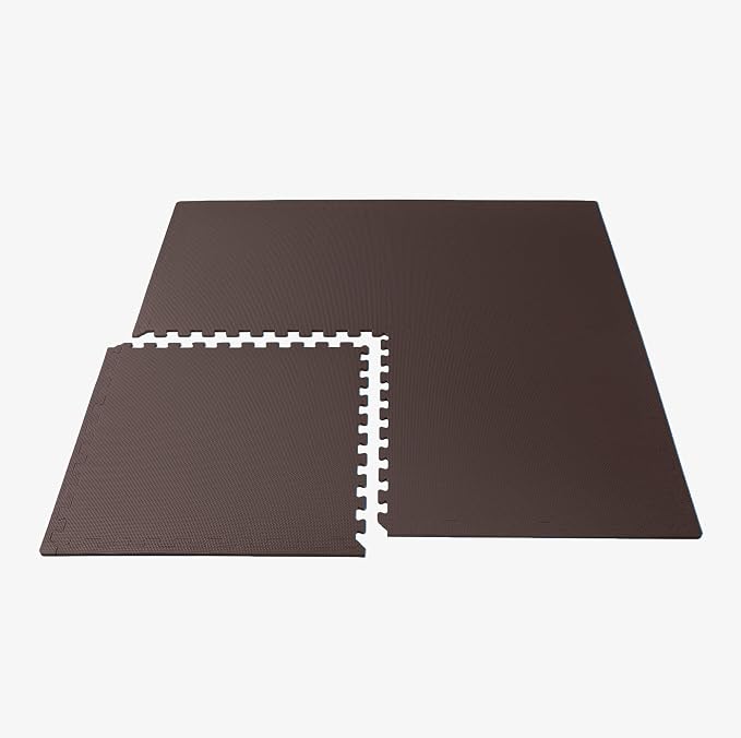 We Sell Mats 1/2 Inch Thickness Multipurpose EVA Foam Floor Tiles, Interlocking Floor Mat for Indoor Gym and Home Use, 24 in x 24 in, Brown, 48 Square Feet (12 Tiles)