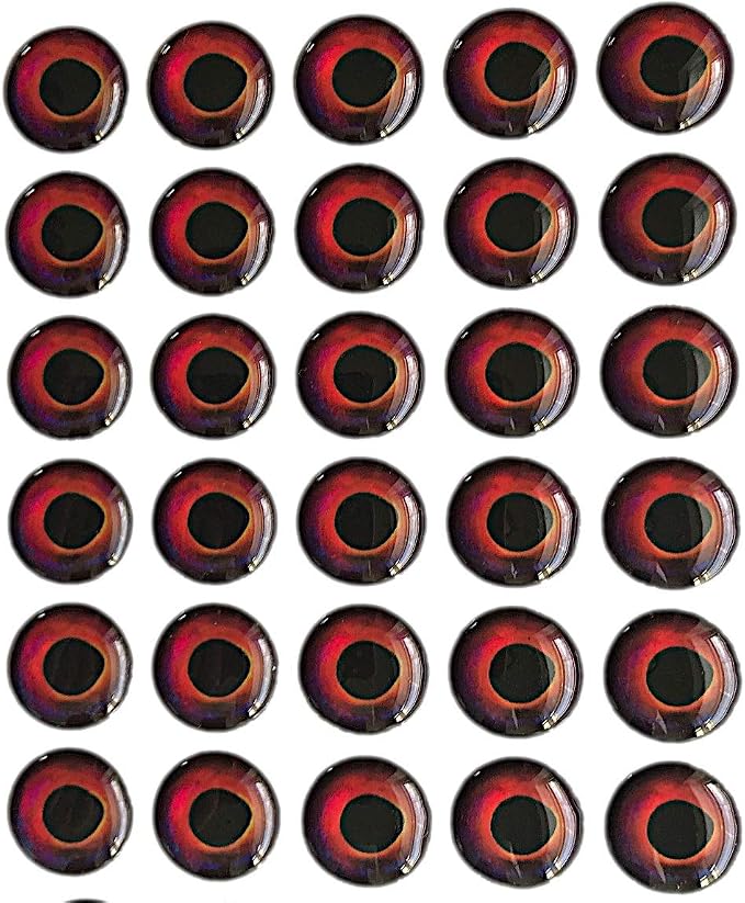 Brule 3-D Holographic Epoxy Fish Eyes (5mm-20mm) 60 Pack, Handpoured, Fishing Fly Tying Lures DIY Crafts