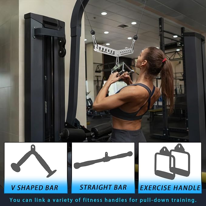 Double to Single Adaptor Plate for Cable Pulley Machines Durable Solid Stainless Steel with 3 Carabiners Suitable for Dual Cable Machines LAT Pulldown, Shoulder & Biceps Exercises