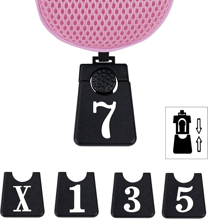 Andux 3pcs/Set Golf 460cc Driver Wood Club Head Covers Long Neck | for Driver Fairway Wood with Interchangeable No. Tags Mesh Breathable material Coloured Piping Pull-On Closure
