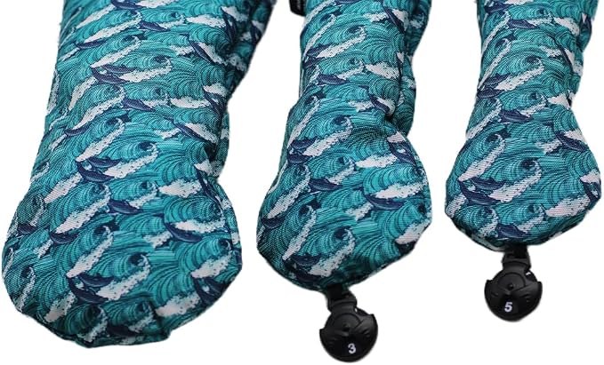 Golf Club Head Covers 3 Pack Waterproof Cloth Head Covers for Driver/Fairway Wood/Hybrid Fit All Golf Clubs Headcover #1#3#5 for All Brands