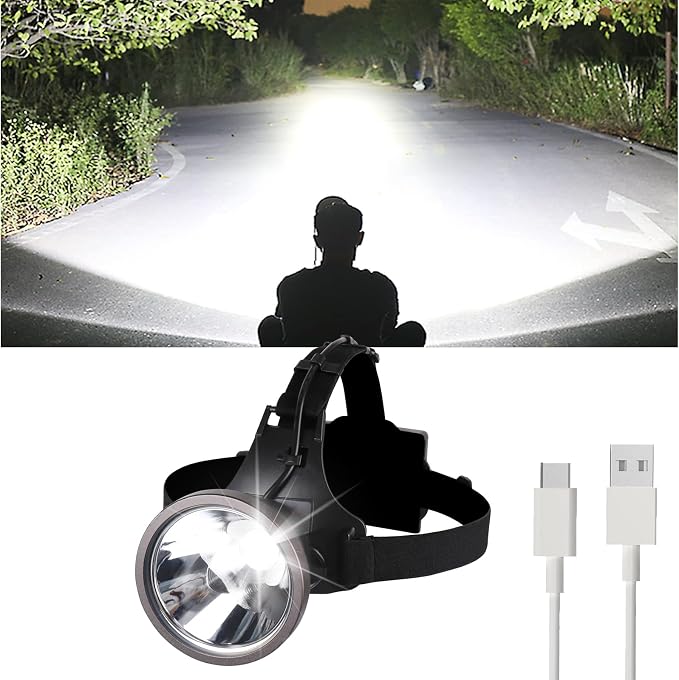 Super Bright Headlamp, Led Rechargeable Head Lamp with Battery Powered for Adult- Motion Sensor Headlamps Flashlight Waterproof Searchlight for Outdoor Hunting