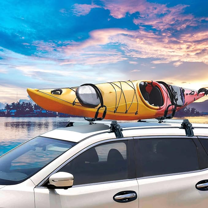 KOCASO 47 in Universal Top Roof Rack Cross Bar Cargo Carrier Aluminum Crossbar Rack w/ 165LBS Capacity Fit for Most Vehicle Wagon Car Without Roof Side Rail