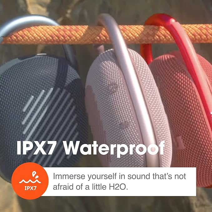 JBL Clip 4, Teal - Portable Bluetooth 5.1 Speaker - Up to 10 Hours of Play - Waterproof & Dust Resistant - Includes Noise & Echo-Canceling Speakerphone