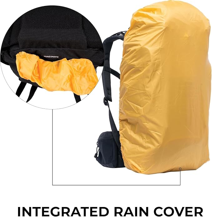 Teton 55L Scout Internal Frame Backpack for Hiking, Camping, Backpacking, Rain Cover Included, Pacific