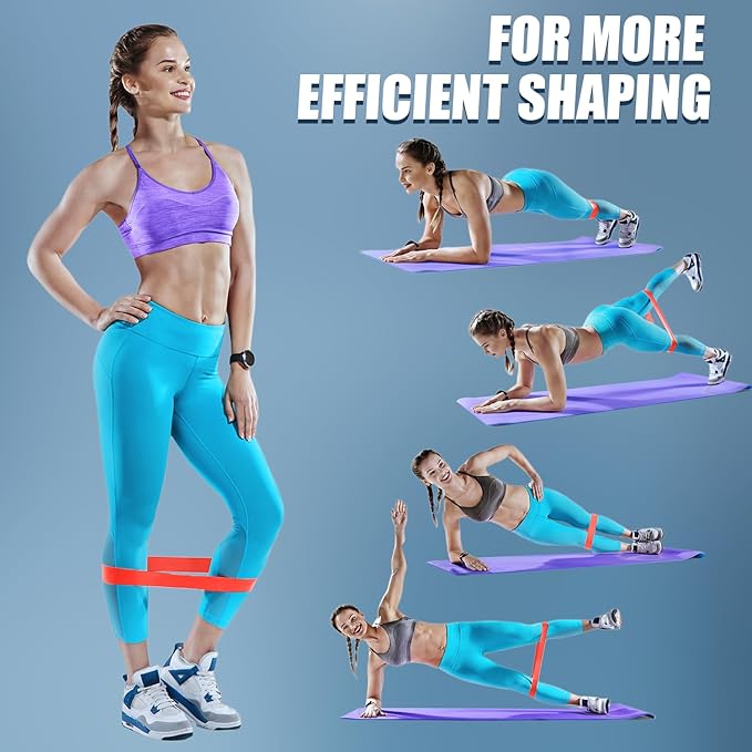 WHATAFIT Resistance Bands, Exercise Bands, Workout Bands with Handles, Door Anchor and Ankle Straps, 5 Resistance Levels Fitness Bands for Strength Training, Physical Therapy, and Home Gym Equipment