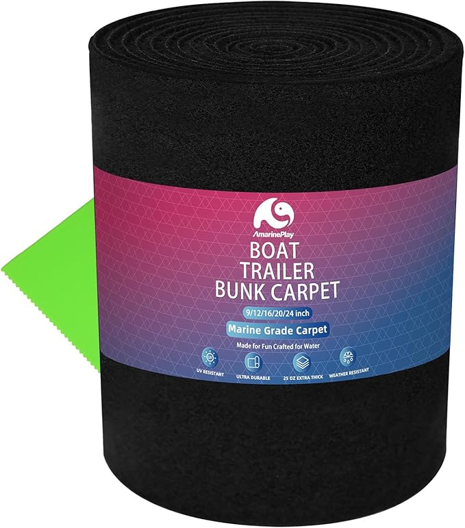 Boat Trailer Bunk Carpet,Marine Carpet Boat Bunk Boards Carpet Replacement, 9/12/16/20/24 inch Trailer Bunker Carpet for Covering Boat Lift Bunks or Runners