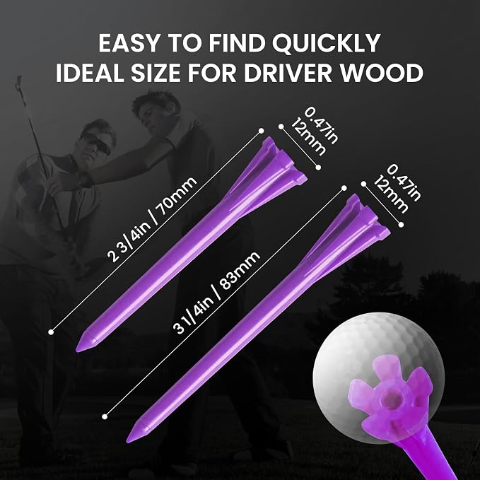 FINGER TEN Golf Tees Plastic Unbreakable Easy to Find Bulk Value 200/500/1000 Count, 2 3/4 3 1/4 Inch Tee Driving Range Reduce Friction, Green Red White USA Flag Practice