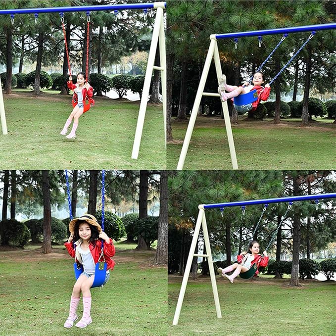 Swing Chains (2) Fully Coated for Swing Set with 4 Free Quick Links Anti-Rust Iron Link Chains Playground Kids Tree Swing Seat Accessories and Replacement Support 660 Lb (Blue)
