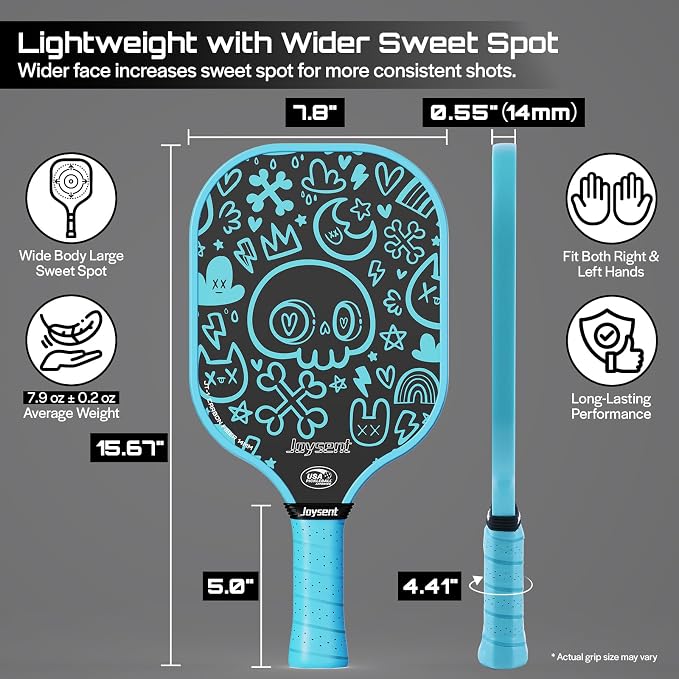 Pickleball Paddles Set, USAPA Approved Carbon Fiber Pickleball Set of 2 with Beginner Pickleball Rackets, Indoor Outdoor Pickle Balls for Adults Men Women, JT-1