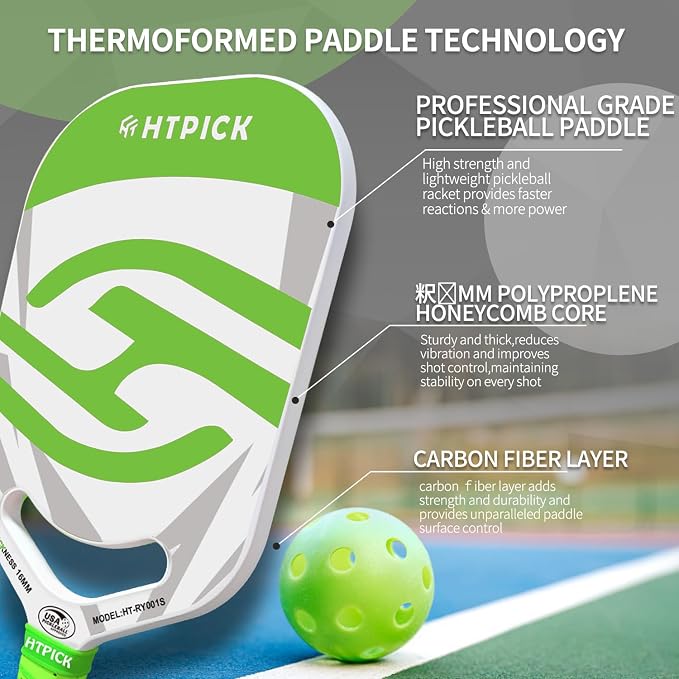 Pickleball Paddles | T700 Carbon Fiber Pickleball Paddle with Aero Throat | Hot-Press Moulding | 16mm Polymer Core | Specifically Engineered for Swing Speed and Manoeuvrability