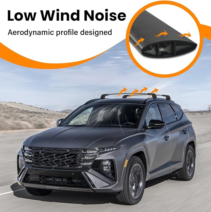 300lbs Roof Rack Cross Bars Compatible with Hyundai Tucson 2016-2026 SE/SEL/N Line/Limited with Lock, Aluminum Anti-Rust Crossbars for Rooftop Cargo Luggage Kayak Canoe Bike Snowboard
