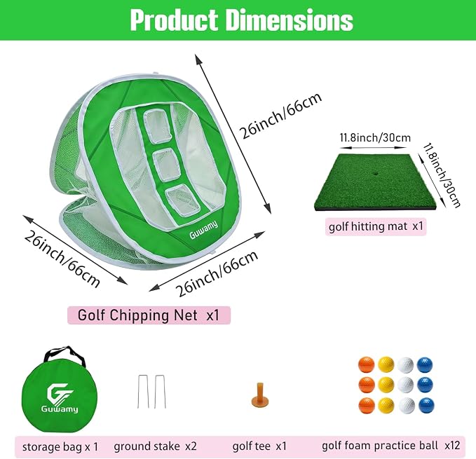 3-in-1 Pop Up Golf Chipping Net – Precision & Distance Trainer, Easy Indoor/Outdoor Setup – Ideal Gift