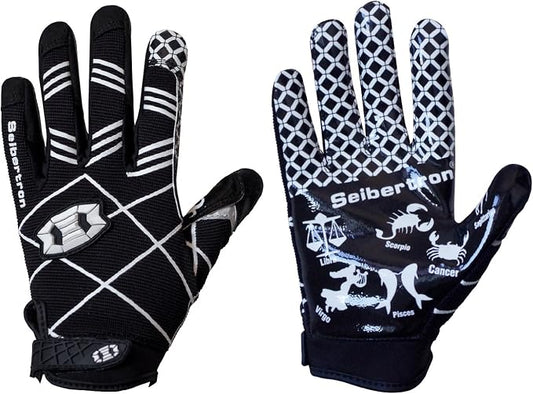 Seibertron Pro 3.0 Twelve Constellations Elite Ultra-Stick Football Receiver Gloves | Super Sticky Grip for Youth Kids Boys 8-12 Girls & Adult Men & Women, Perfect Sports Gift