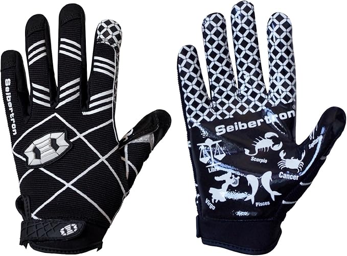 Seibertron Pro 3.0 Twelve Constellations Elite Ultra-Stick Football Receiver Gloves | Super Sticky Grip for Youth Kids Boys 8-12 Girls & Adult Men & Women, Perfect Sports Gift