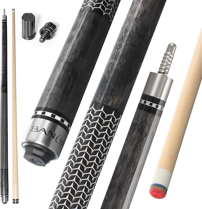 Banly Pool Cue Stick - 58" Canadian Maple Pool Cue 12.5mm Low Deflection Pool Stick Piano Lacquer Finish Professional Cue Stick