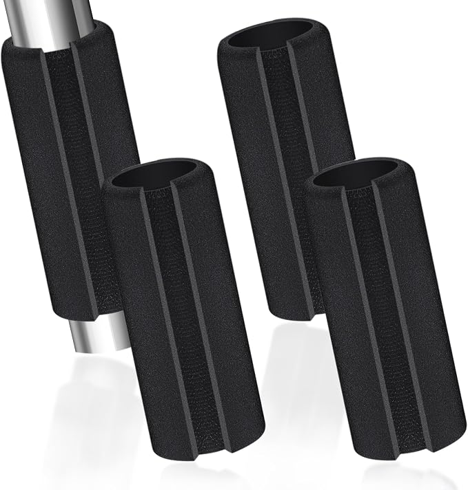 4 Pcs Universal Handle Grips 4.3 Inch NBR Rubber Foam Comfort Grip Buffer Tube Cover Black Soft Handle Bar Grips for Equipment Handlebar Grips Replacement