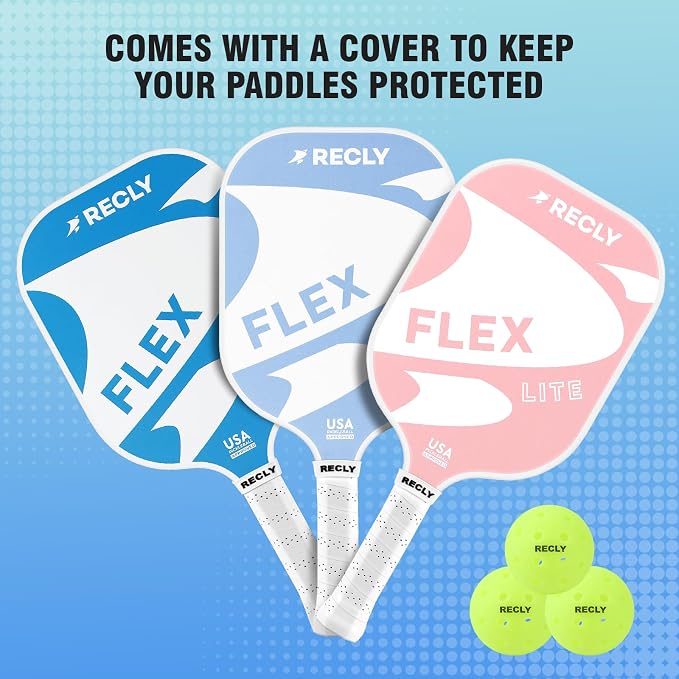 Recly Pickleball Paddles, Carbon Fiber Pickleball Paddle with UV Printed Finish & Sure-Grip Elongated Handle 14MM,USAPA Approved for Beginner and Professional Players