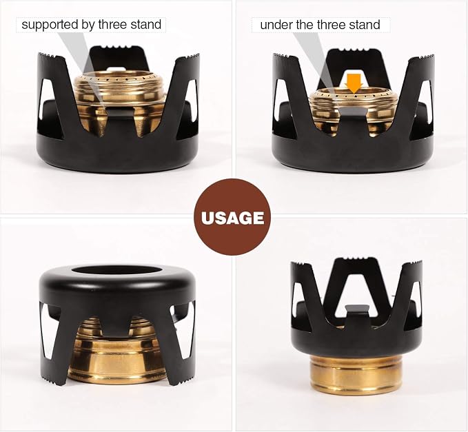 REDCAMP 6" Small Folding Campfire Grill with Mini Alcohol Stove