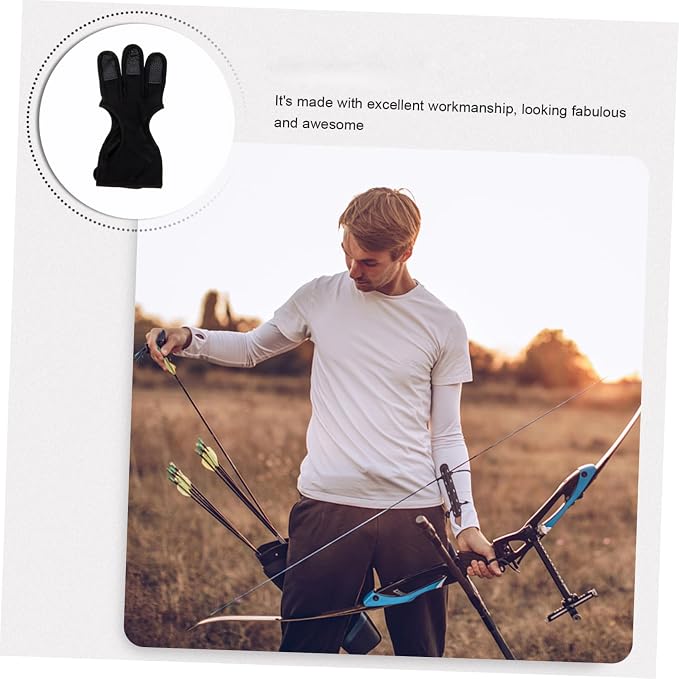 Yardwe 2pcs Archery Finger Stall Gloves Professional Archery Equipment Supply Accessory Professional