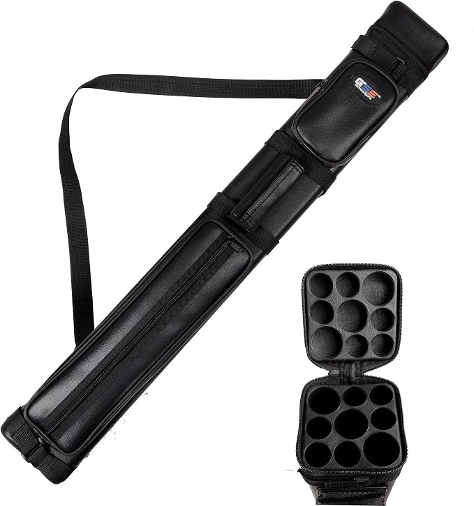 GSE Games & Sports Expert 3x6 Hard Pool Cue Case, Billiard Stick Carrying Bag for 3 Sticks, Holds 3 Butts and 6 Shafts (Several Colors Available)