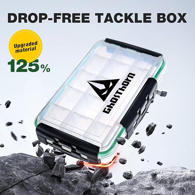 Ghosthorn Waterproof Fishing Tackle Box Organizer 3600 Lure Storage 3 Pack | Clear Tackle Organizer with Removable Dividers for Lures, Hooks and Fishing Gear Portable 3600/3700 Storage Boxes Trays