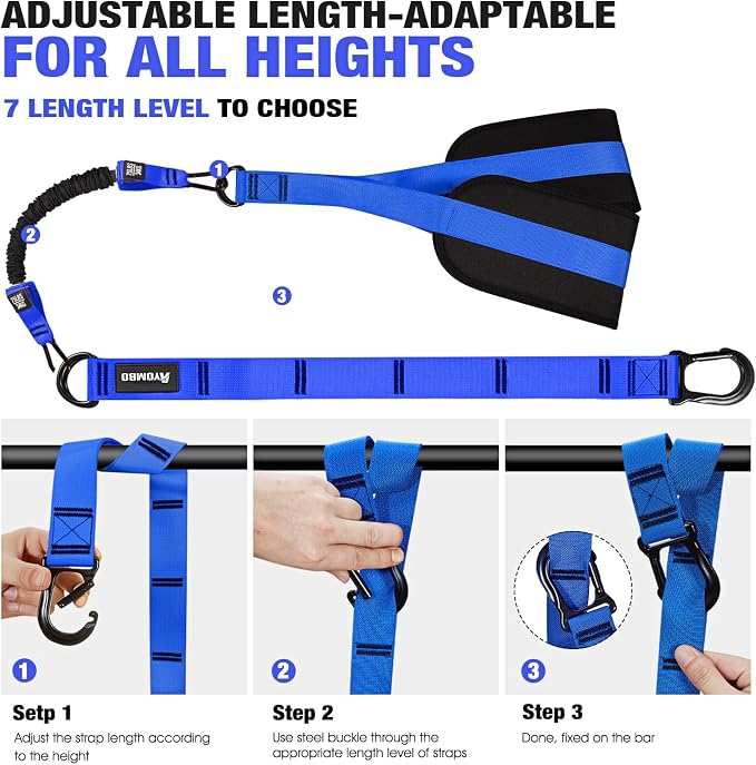 Ayombo Pull Up Assistance Bands, Resistance Bands for Pull Up Bar Workout, Adjustable Heavy Duty Pull Up Assist Equipment with 4 Assistance Bands, Home Gym Fitness Exercise Strength Training