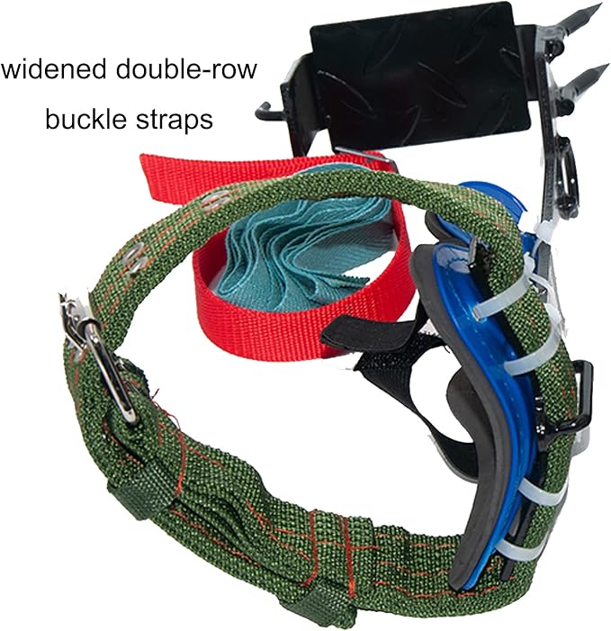 Litong 2 Pack Tree Climbing Gears, Adjustable Stainless Steel Spikes with Harness Belt, Non-Slip Pedal for Picking Fruit, Outdoor Sports (Unisex)