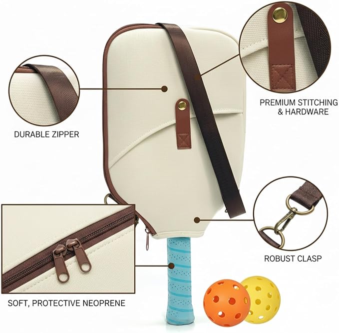 2-Pack Neoprene Racket Covers for Table Tennis & Badminton, Protective Storage Sleeves with Hanging Loop, Scratch-Resistant Paddle Cases