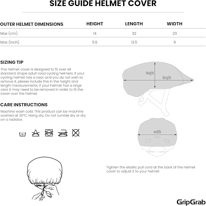 GripGrab Bicycle Helmet Cover Waterproof High Visibility Reflective Cycling Rain Cover Rainproof Windproof Adjustable