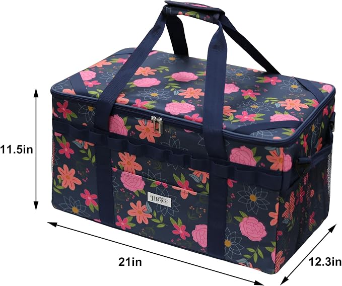 49L Camping Organizer Bag with 2 Removable Storage Cubes, Waterproof Foldable Car Trunk Organizer for SUV Truck Van, Heavy-Duty 600D Oxford Camping Storage Bag for Outdoor, Kitchen, Travel
