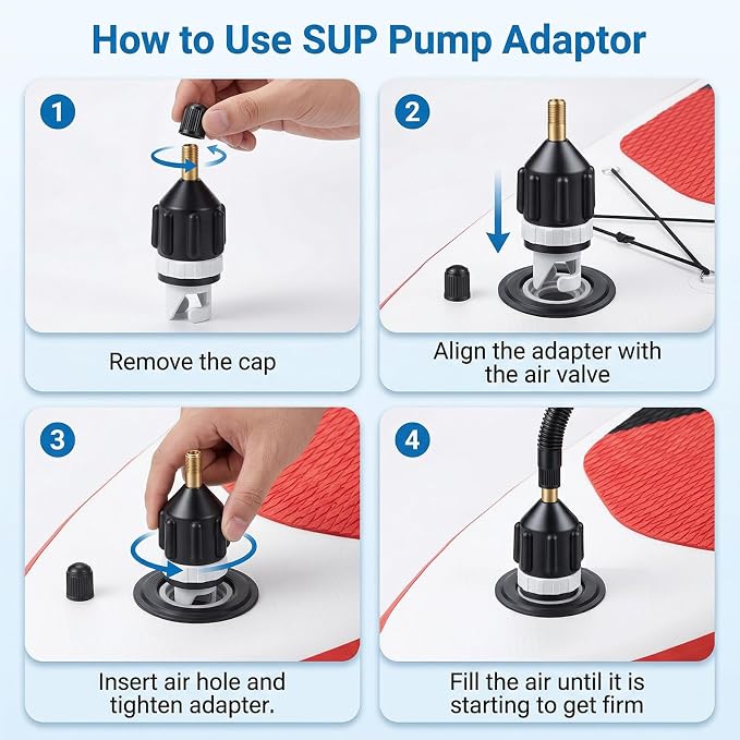 2 PCS Inflatable Boat SUP Pump Adapter, Premium Conventional Air Adapter, Sturdy SUP Air Adapter, for Inflatable Boat, Kayak and Stand Up Paddle Board