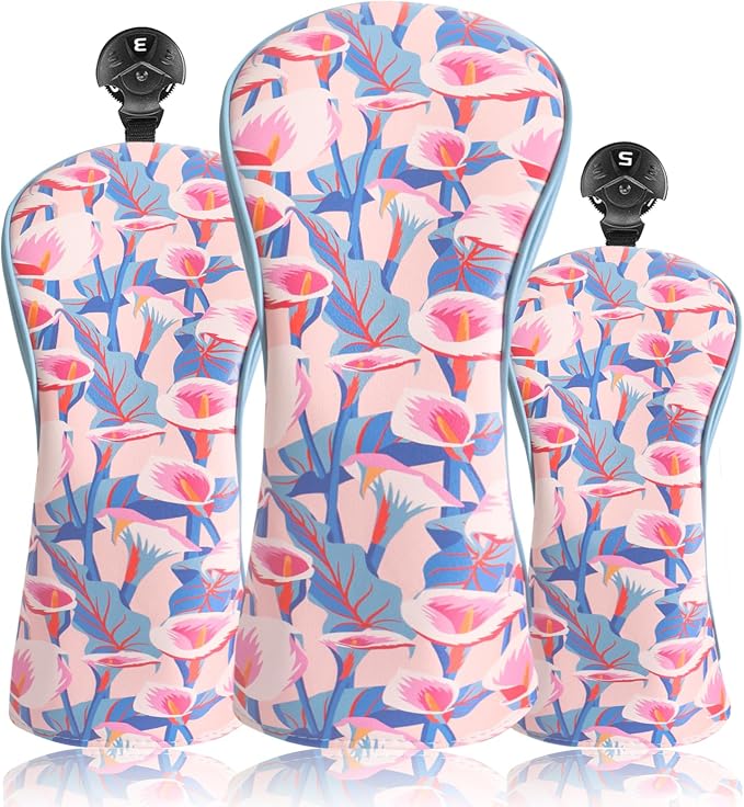 FINGER TEN Golf Club Head Covers for Woods Driver Fairway Hybrid with Interchangeable Number Tag 1 3 5 Premium Leather Headcovers for Women Men