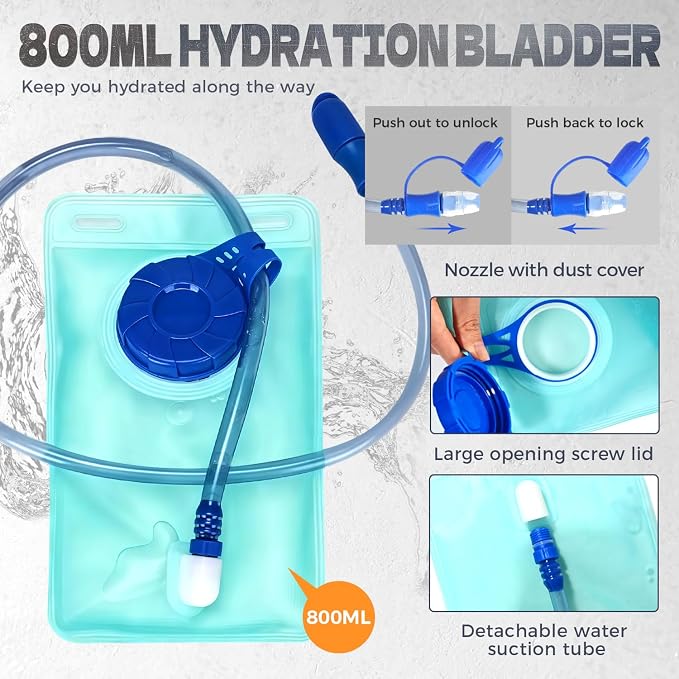 Running Hydration Vest Backpack Chest Bag with 800 ML Water Bladder, Minimalist Lightweight Running Vest for Women Men with Phone Holder, Extra Storage for Hiking Cycling Marathon