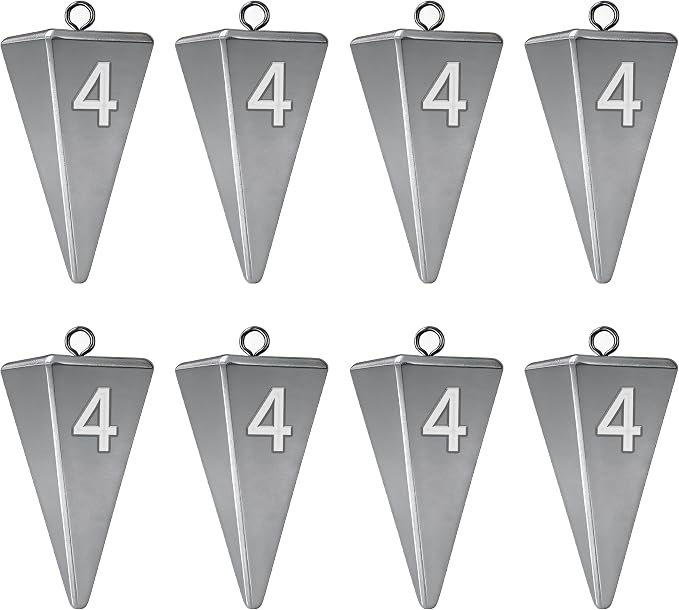 Pyramid Sinkers Fishing Weights, Saltwater Fishing Sinkers for Surf Fishing Gear Tackle - 1oz, 2oz, 3oz