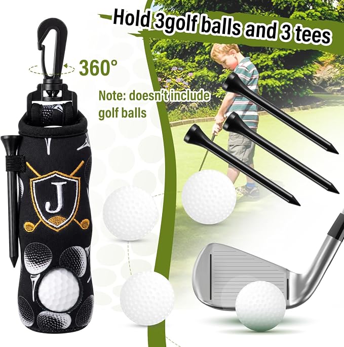 Liliful 12 Pcs Golf Accessories Kit, Include Golf Ball Bag with Hook Towel Tees Magnetic Ball Marker Divot Tool Cleaner Brush for Women Man Gifts