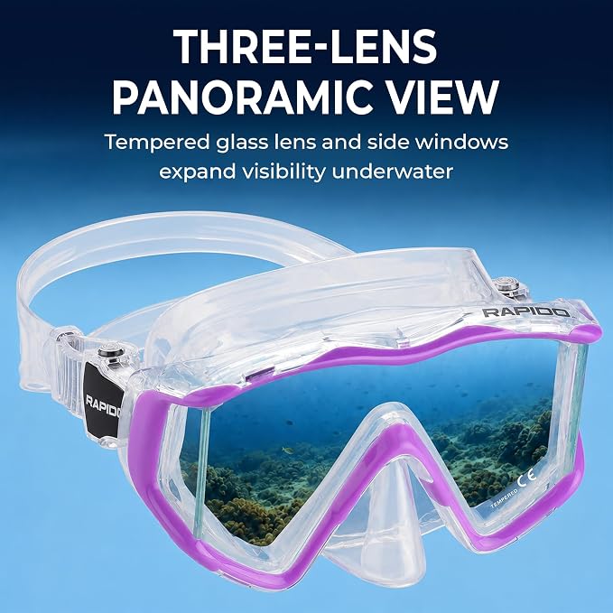 Rapido Clareza Three Lens Mask and Snorkel Combo
