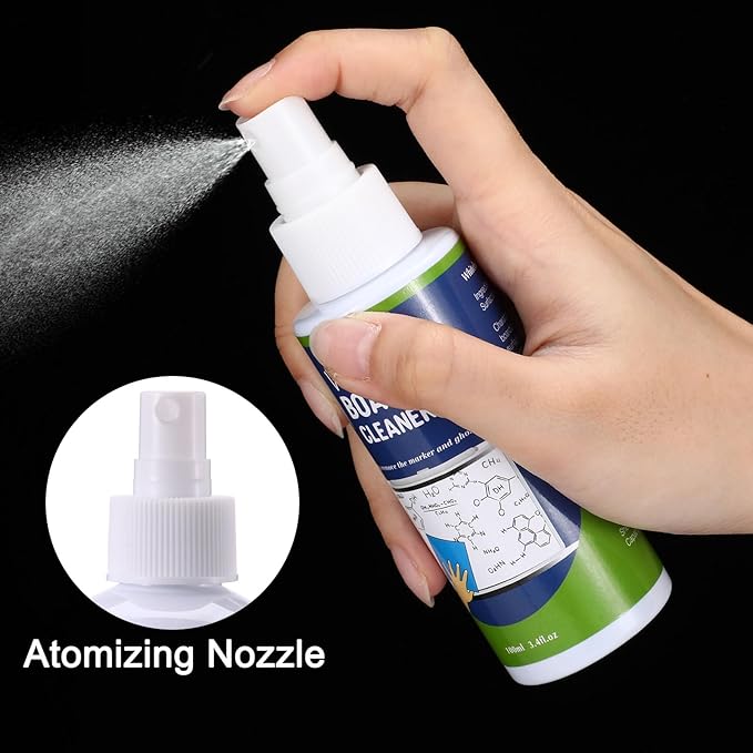 Loopeer 32 Pack Whiteboard Cleaner Spray 3. 4 oz Dry Erase Board Cleaner with Cloths Non Toxic Dry Erase Cleanning Removes Stubborn Marks from Whiteboards